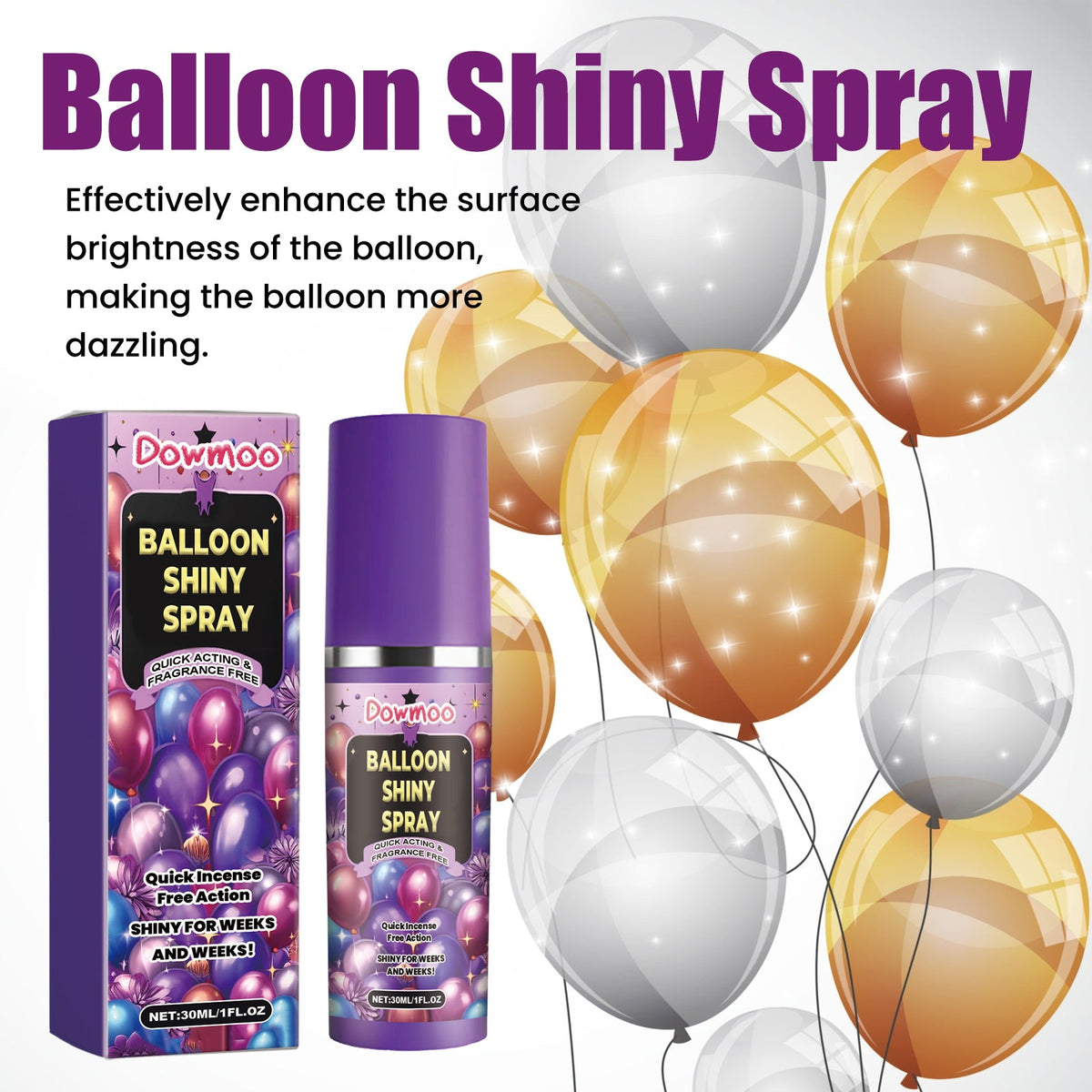 Balloon Shine Spray for Long-Lasting Glossy Decor