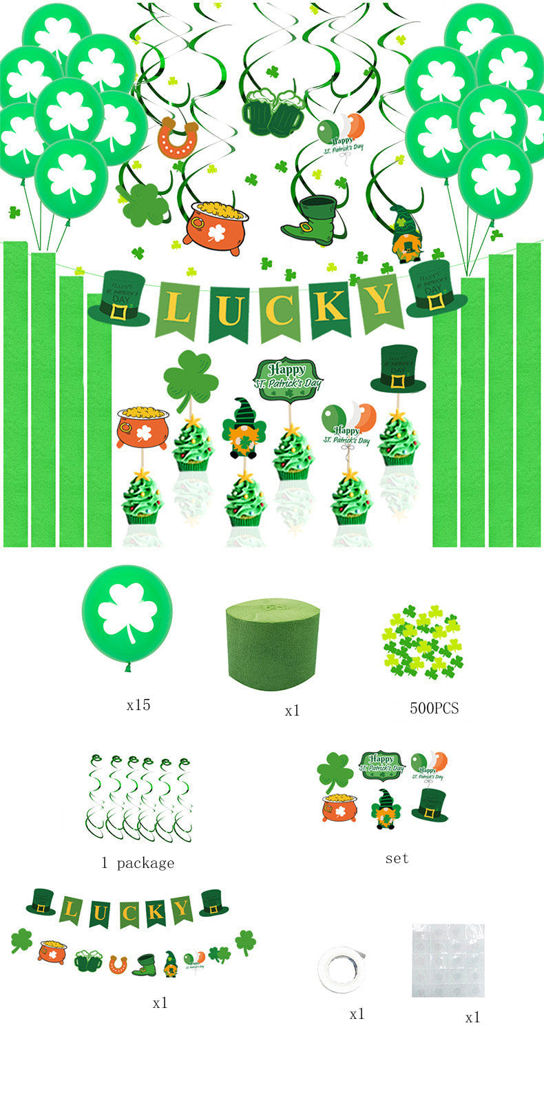 St. Patrick's Day Balloon Decoration Set | Lucky Party