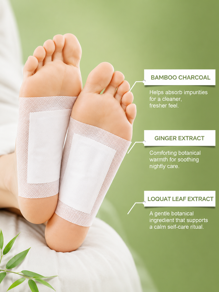 Bamboo Charcoal Detox Foot Patches | HOUKEA | 10-Pack