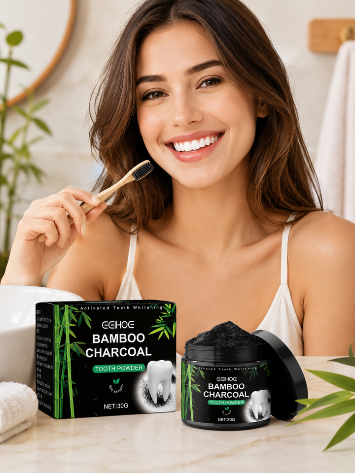 Bamboo Charcoal Tooth Powder — Whiter Teeth, Fresher Breath