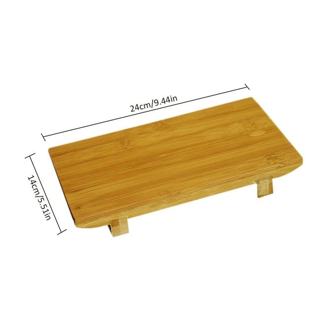 Bamboo Sushi Serving Board Set with Raised Feet, 3 Sizes