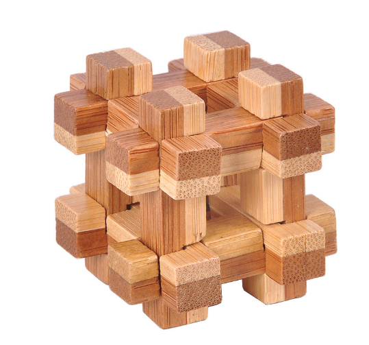 Bamboo Brain Teaser Puzzle – 3D Interlocking Lock Game