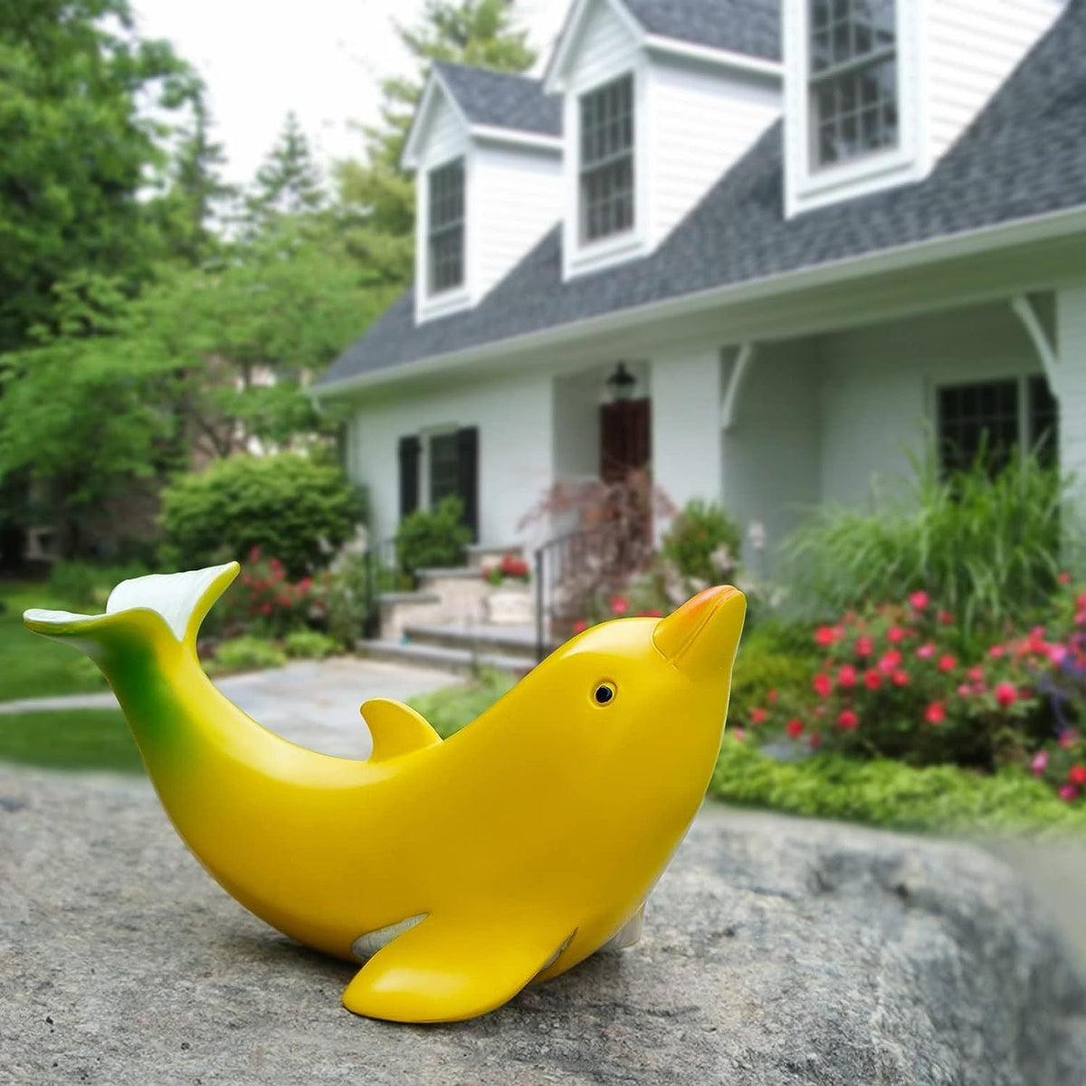 Banana Dolphin Resin Sculpture for Playful Home Decor