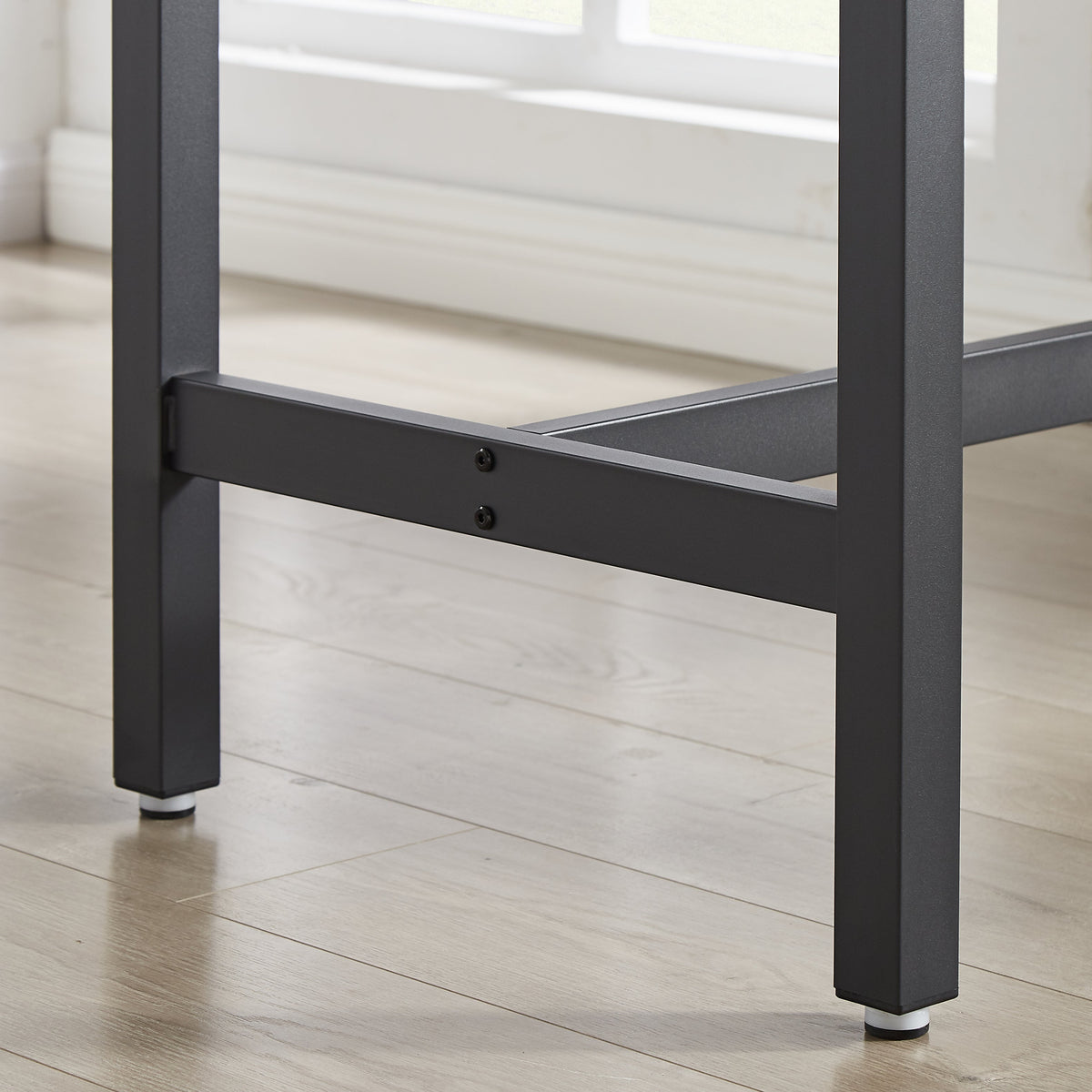 Industrial Grey Bar Table Set with 4 Backrest Stools