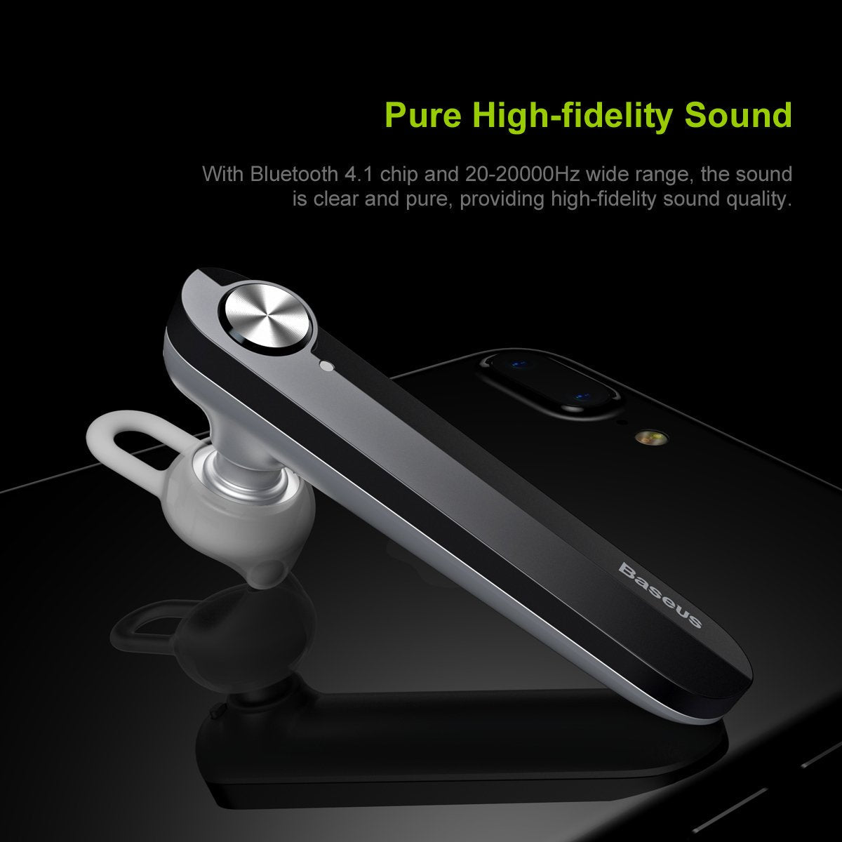 Single-Ear Bluetooth Headset with Noise Reduction for Calls