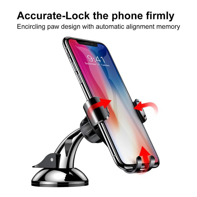 Automatic Car Phone Mount with 360° Rotating Clamp