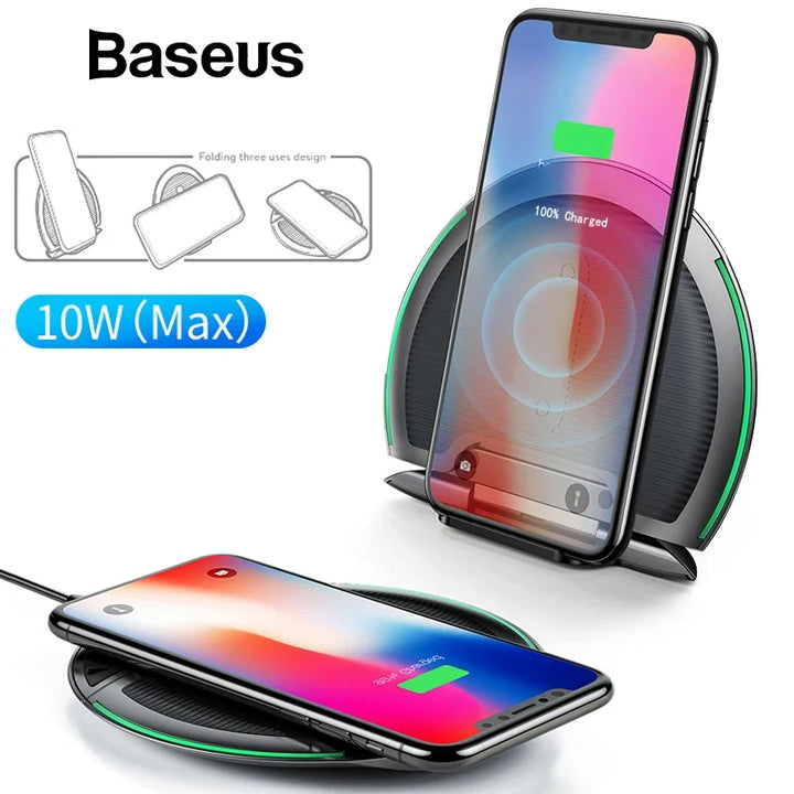 Foldable Qi Wireless Charger 10W Stand and Pad
