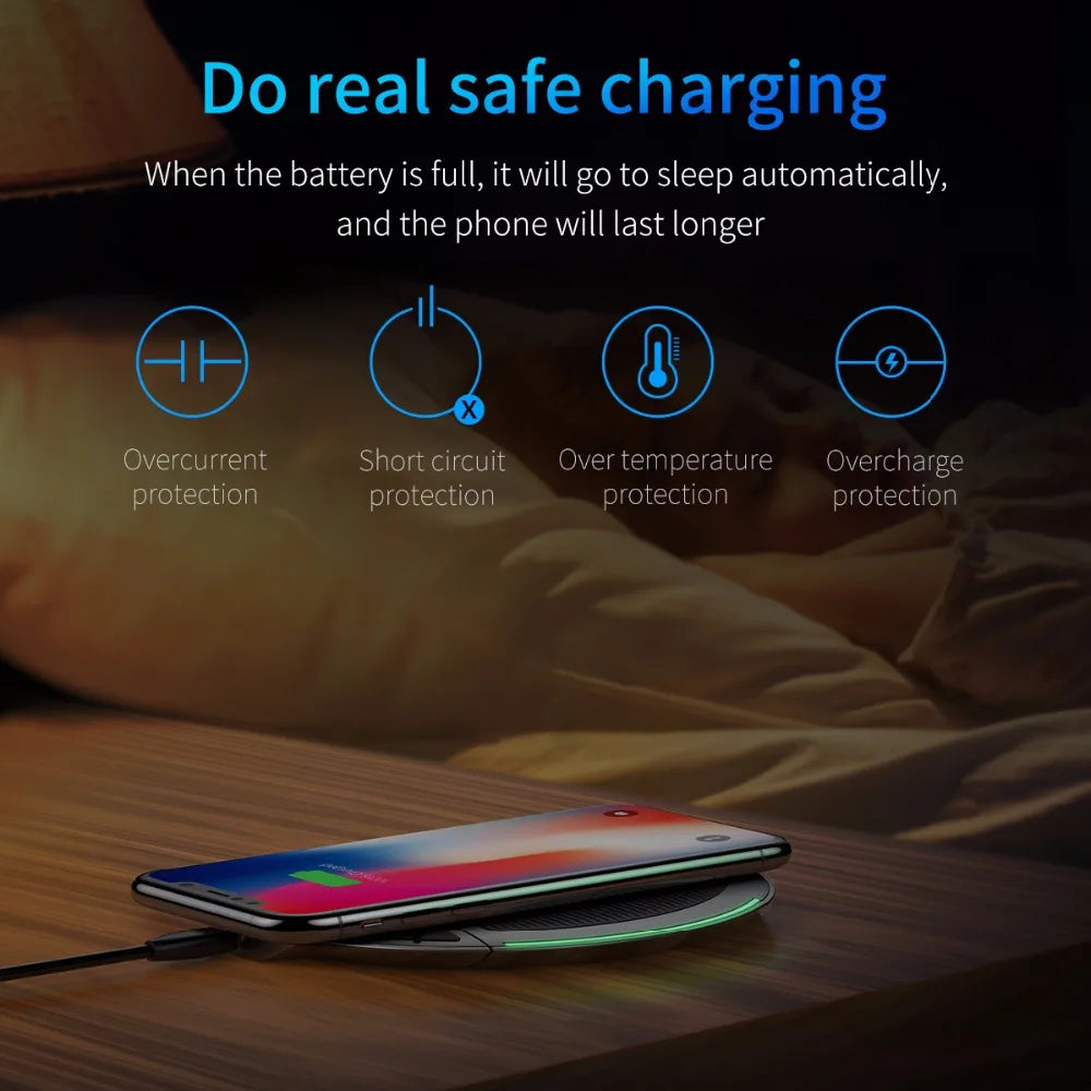 Foldable Qi Wireless Charger 10W Stand and Pad