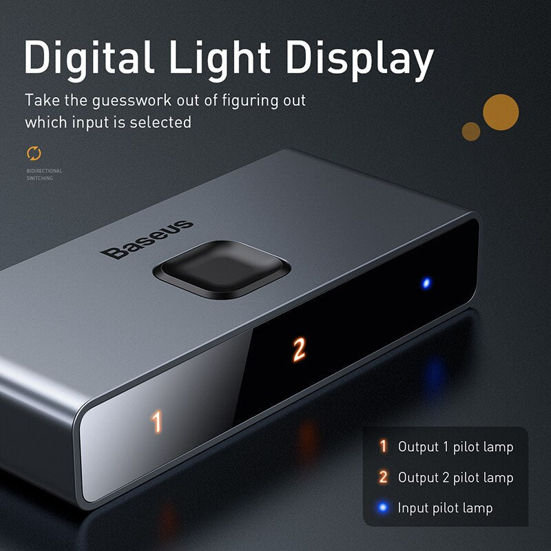 4K Bidirectional HDMI Switch with One-Button Source Select