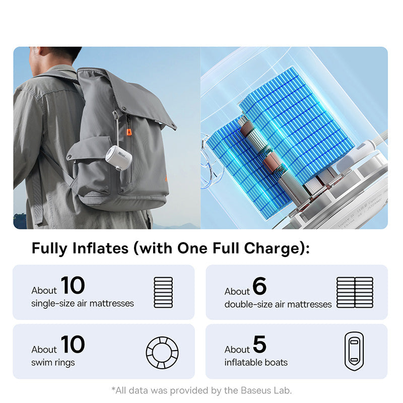 Portable Air Pump for Air Mattresses, 60-Second Inflate