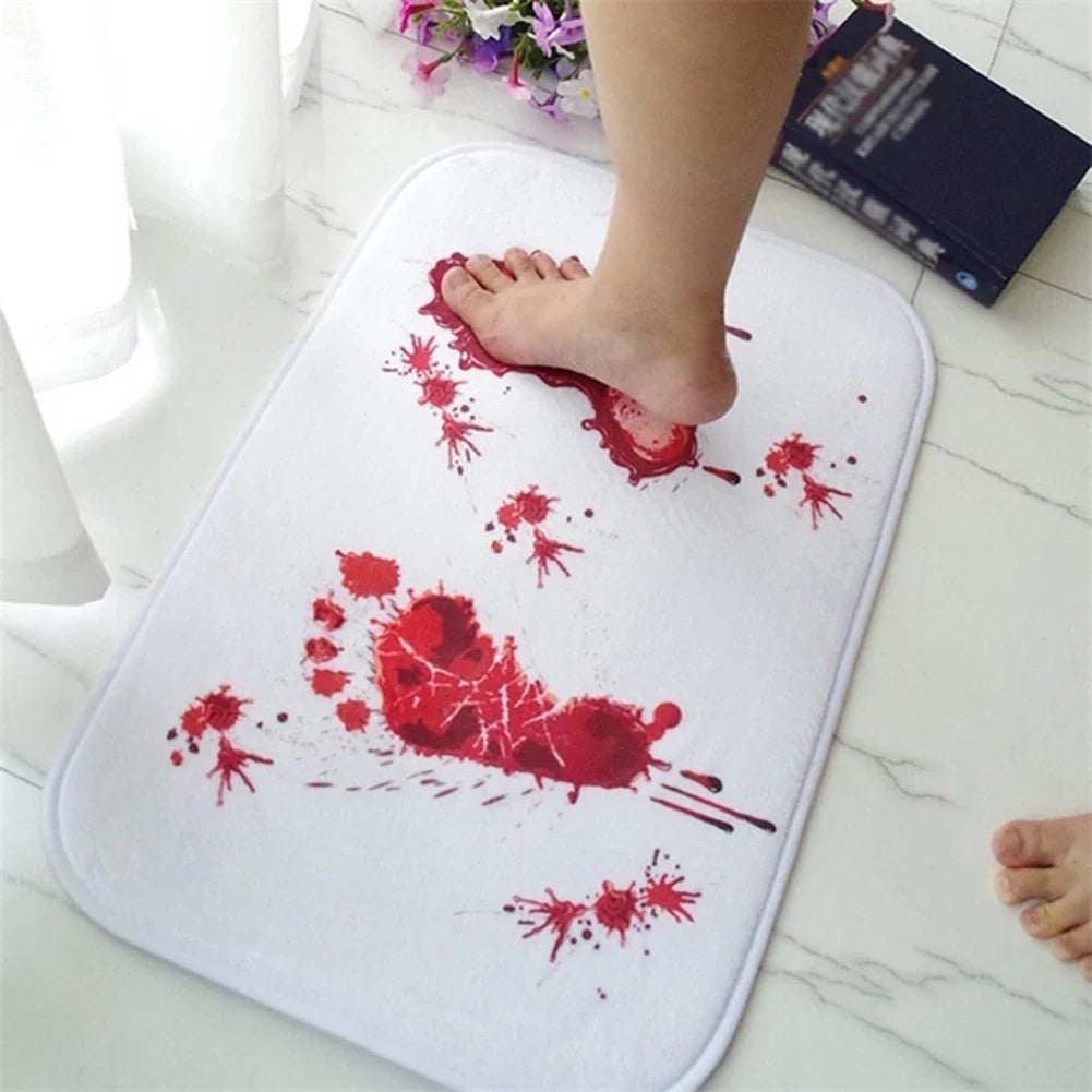 Bloody Footprint Bath Mat for Halloween Party Pranks