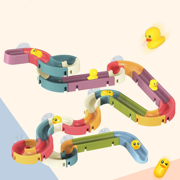 66-Piece Bath Track Toy for Screen-Free Water Play