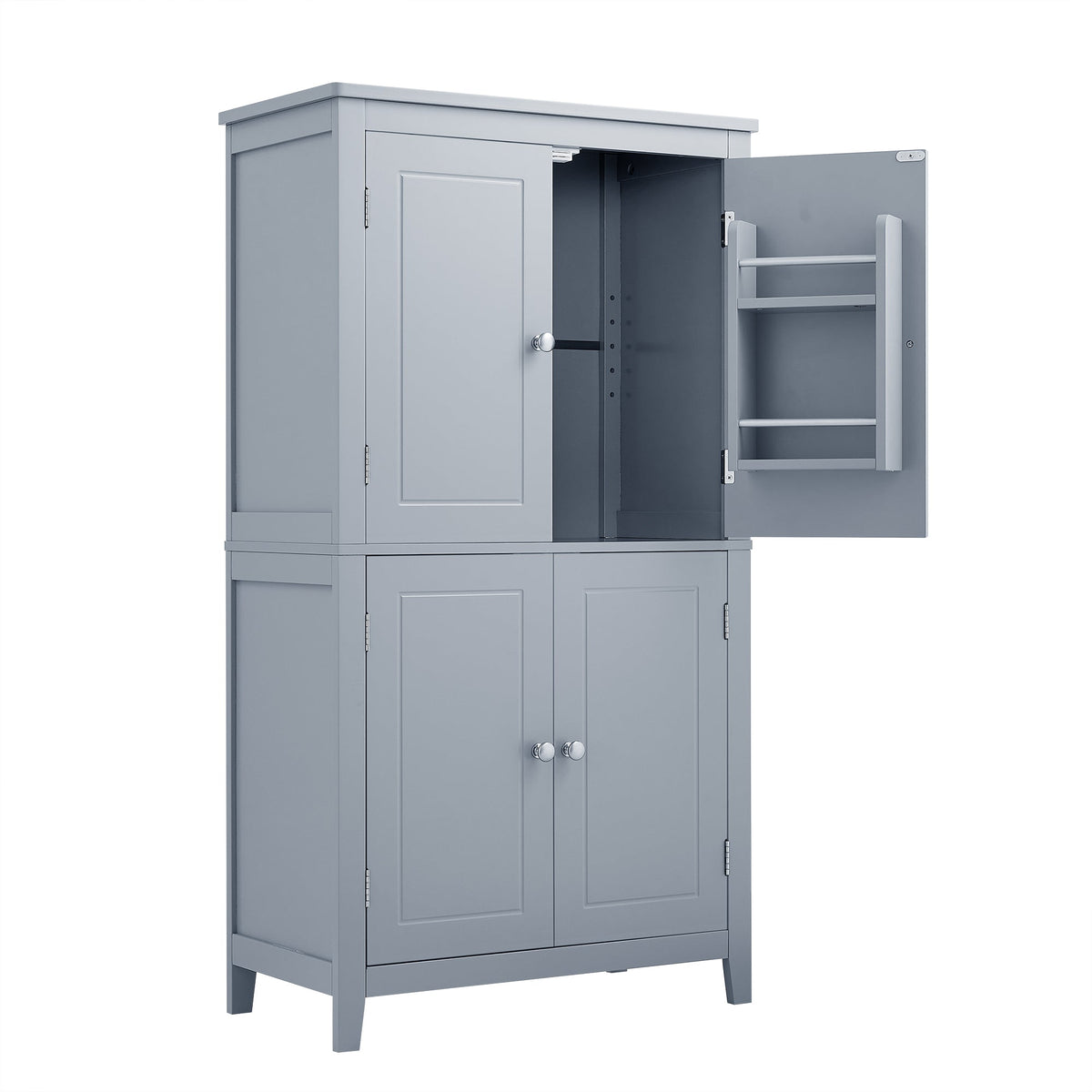 Bathroom Floor Storage Cabinet with Adjustable Shelves