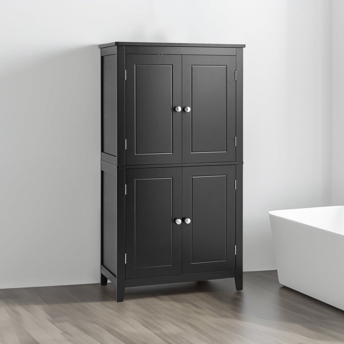 Bathroom Floor Storage Cabinet with Adjustable Shelves