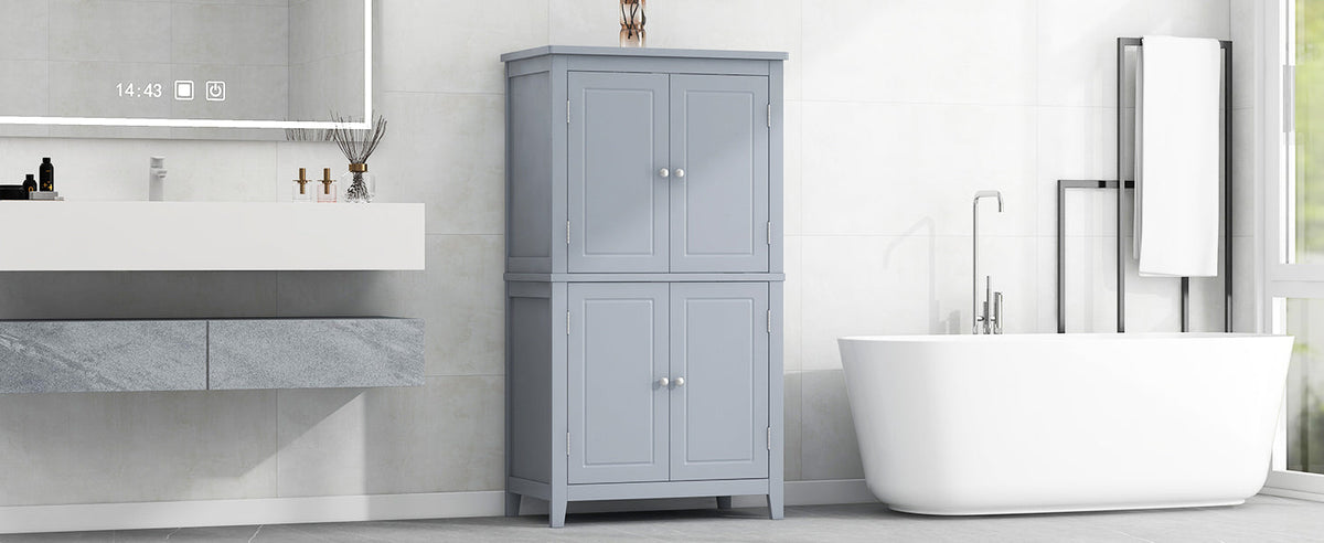 Bathroom Floor Storage Cabinet with Adjustable Shelves