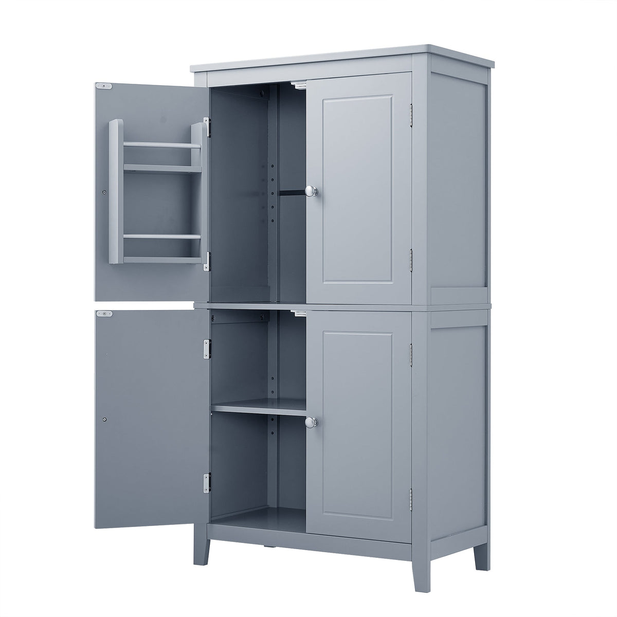 Bathroom Floor Storage Cabinet with Adjustable Shelves