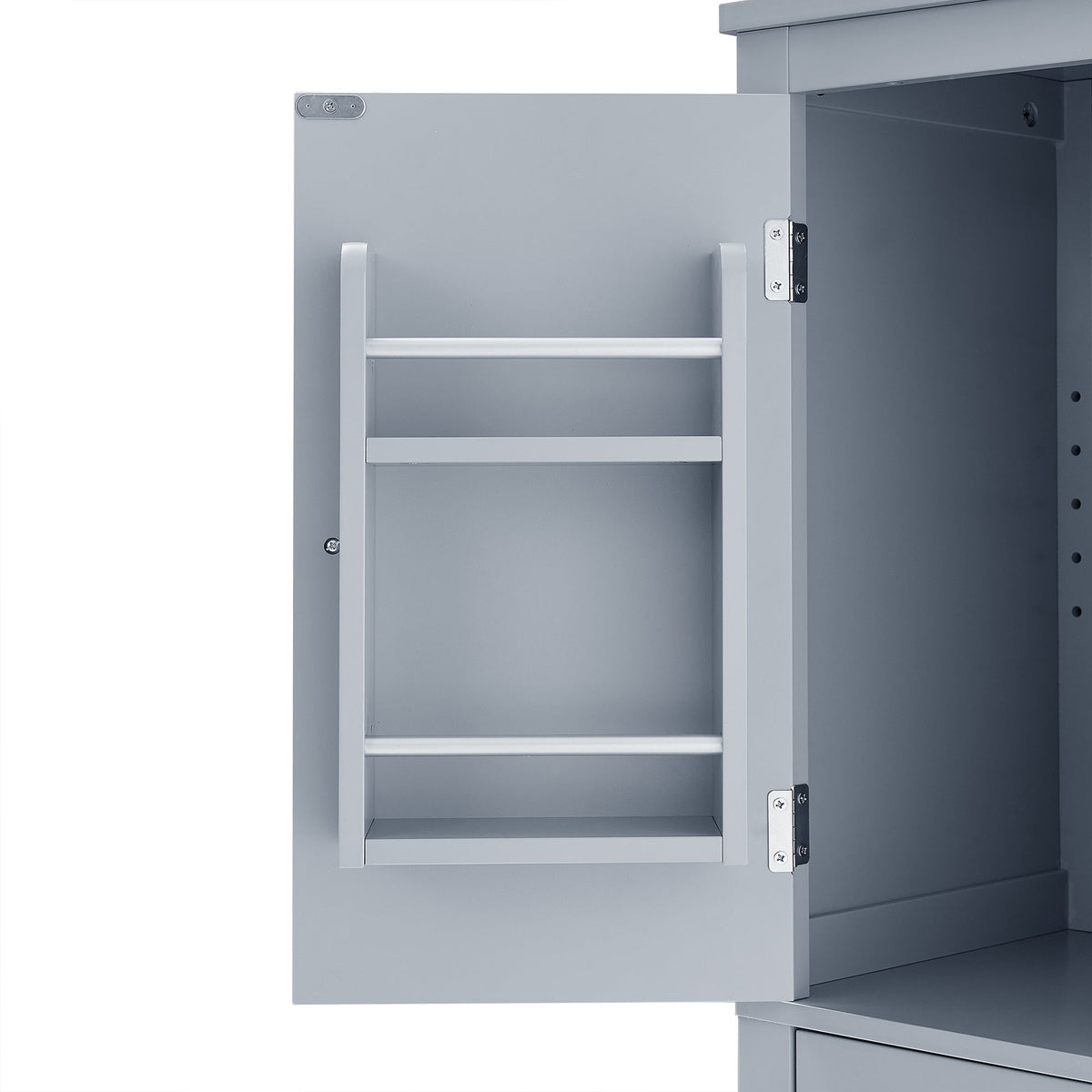 Bathroom Floor Storage Cabinet with Adjustable Shelves