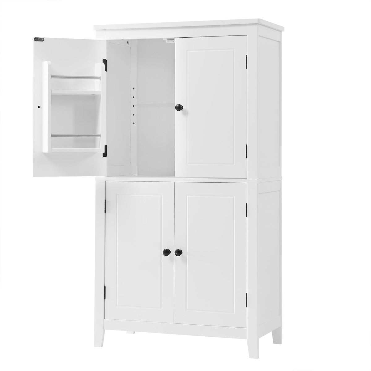 Bathroom Floor Storage Cabinet with Adjustable Shelves