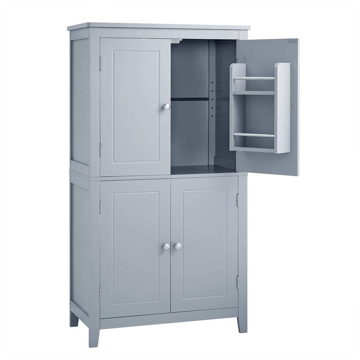 Bathroom Floor Storage Cabinet with Adjustable Shelves