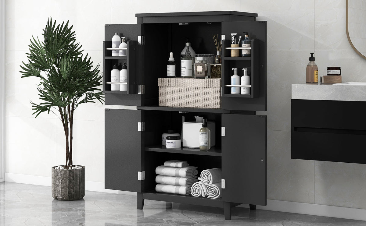 Bathroom Floor Storage Cabinet with Adjustable Shelves
