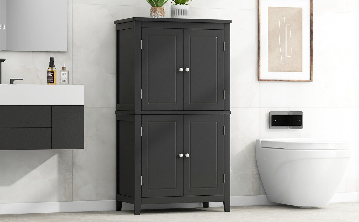Bathroom Floor Storage Cabinet with Adjustable Shelves