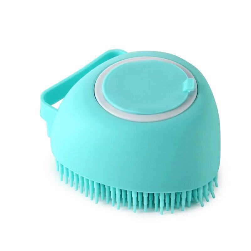 Silicone Pet Bath Brush With Built-In Shampoo Dispenser