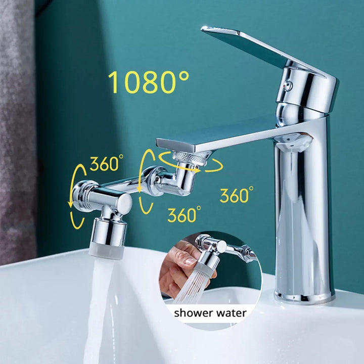 Swivel Faucet Extender, 1080° Rotating Chrome Head