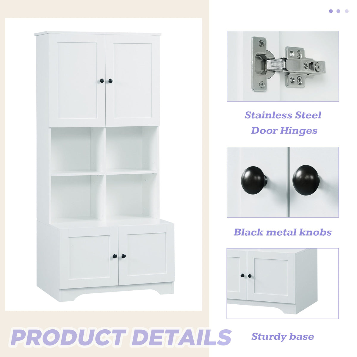 Tall Bathroom Storage Cabinet with Adjustable Shelf