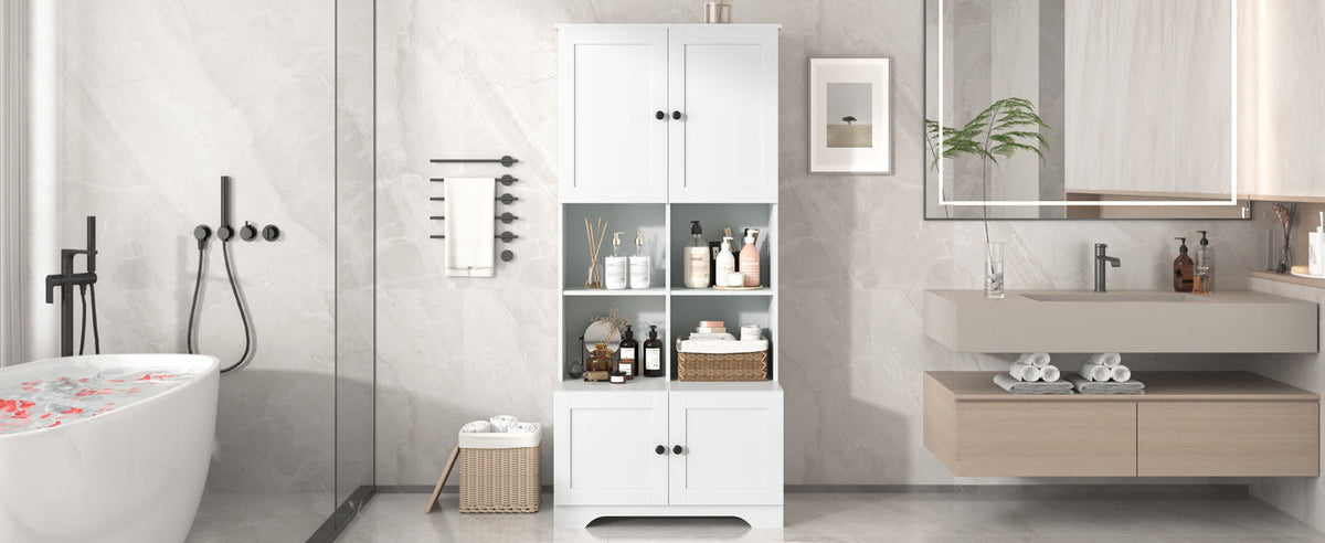 Tall Bathroom Storage Cabinet with Adjustable Shelf