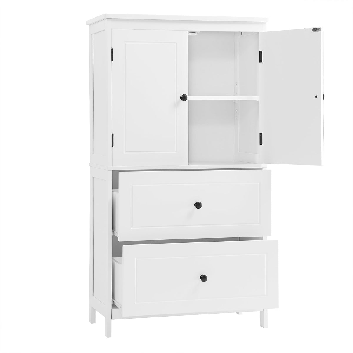 Bathroom Storage Cabinet with Doors, Drawers & Shelf
