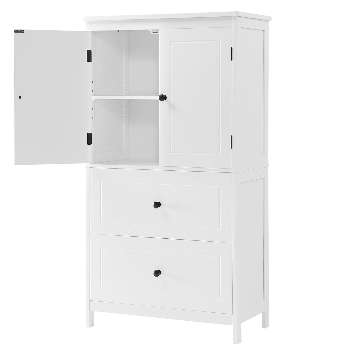 Bathroom Storage Cabinet with Doors, Drawers & Shelf