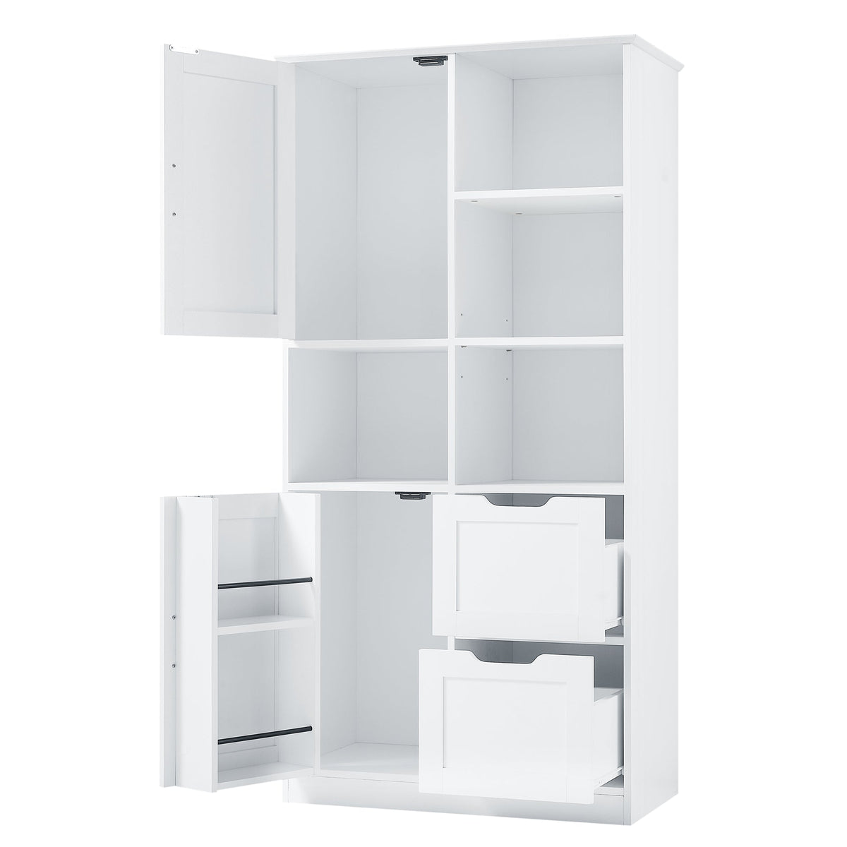 Bathroom Storage Cabinet with Doors, Drawers & Shelves