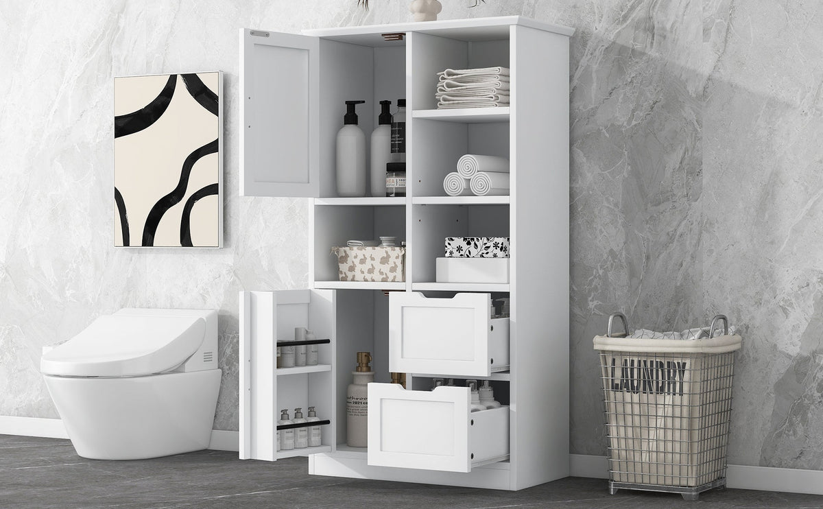 Bathroom Storage Cabinet with Doors, Drawers & Shelves