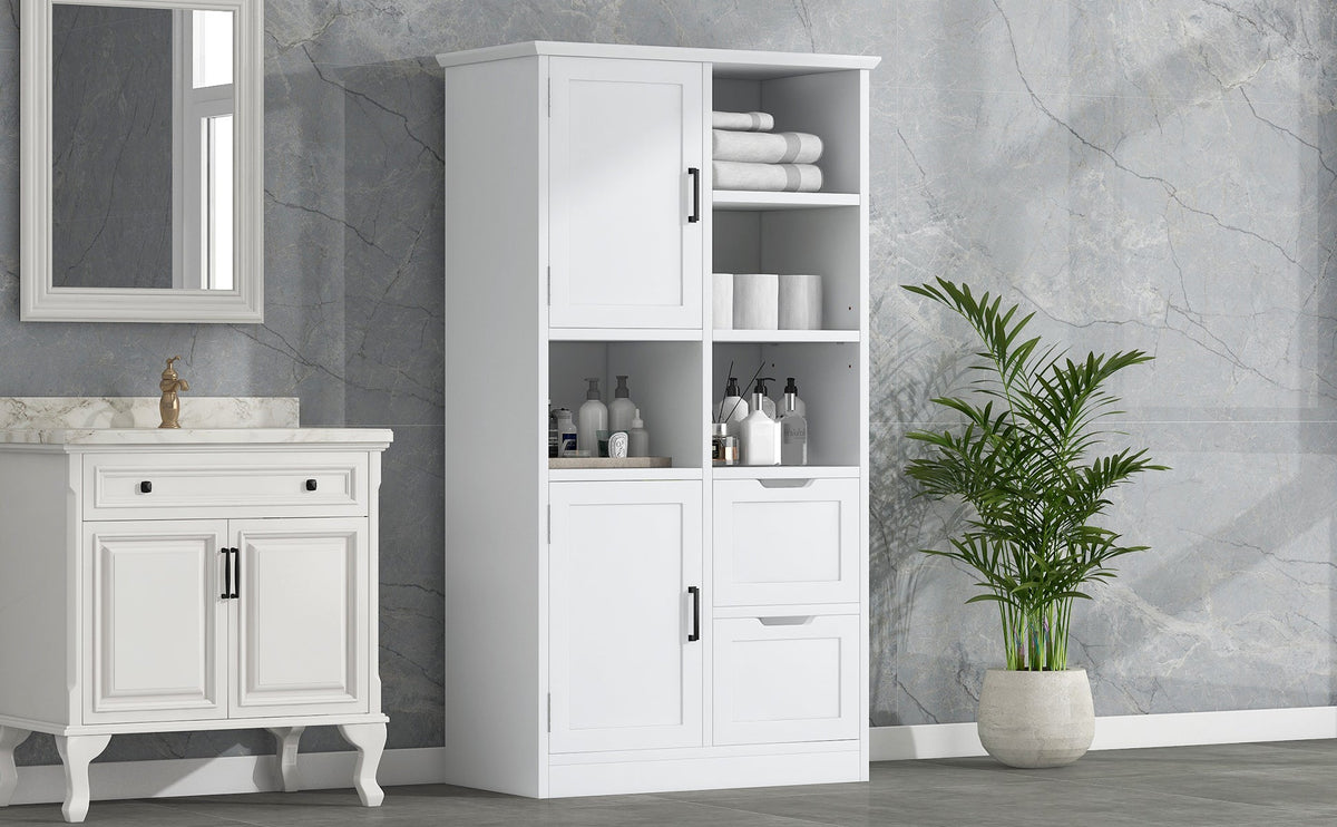 Bathroom Storage Cabinet with Doors, Drawers & Shelves