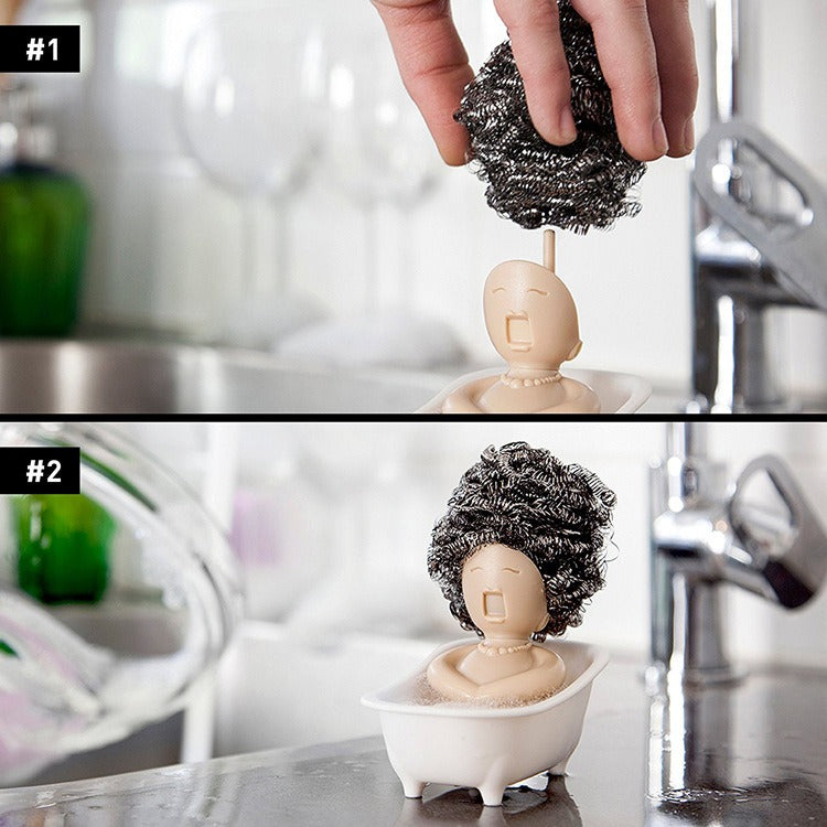 Bathtub Scrubber Holder Rack for Kitchen Sink Sponges