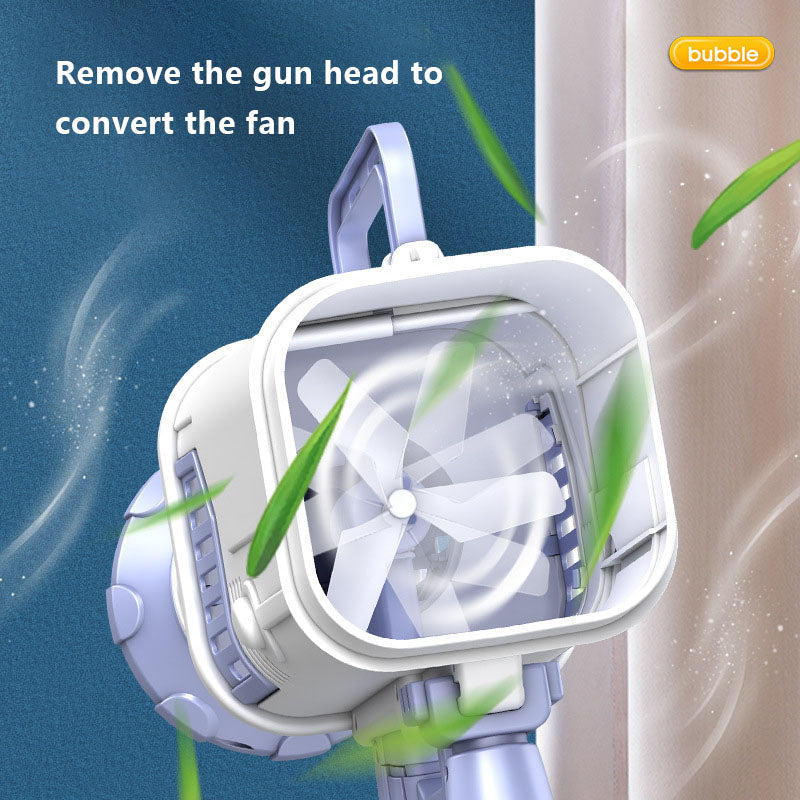 Children's Bubble Gun Toy With Portable Fan Conversion