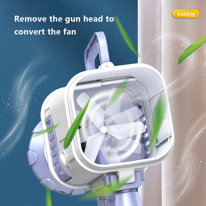 Children's Bubble Gun Toy With Portable Fan Conversion