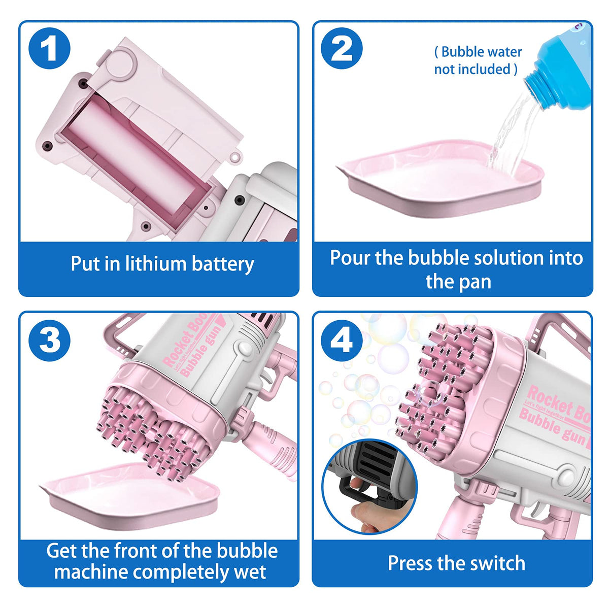 Children's Bubble Gun Toy With Portable Fan Conversion