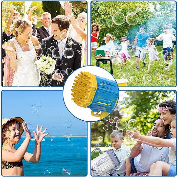 69-Hole Bubble Gun for High-Volume Outdoor Party Fun