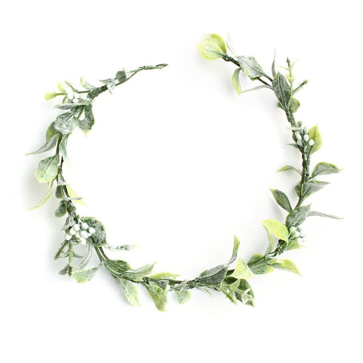 Beach Wedding Flower Crown Headpiece with Ribbon Ties