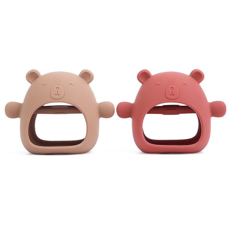 Silicone Baby Teether Bear Toy for Gentle Gum Relief