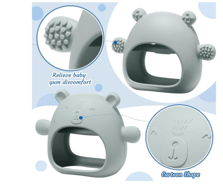Silicone Baby Teether Bear Toy for Gentle Gum Relief
