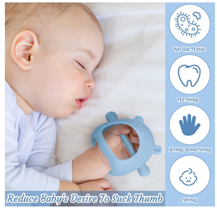 Silicone Baby Teether Bear Toy for Gentle Gum Relief