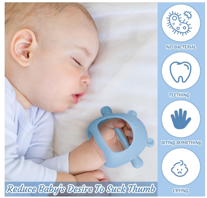 Silicone Baby Teether Bear Toy for Gentle Gum Relief