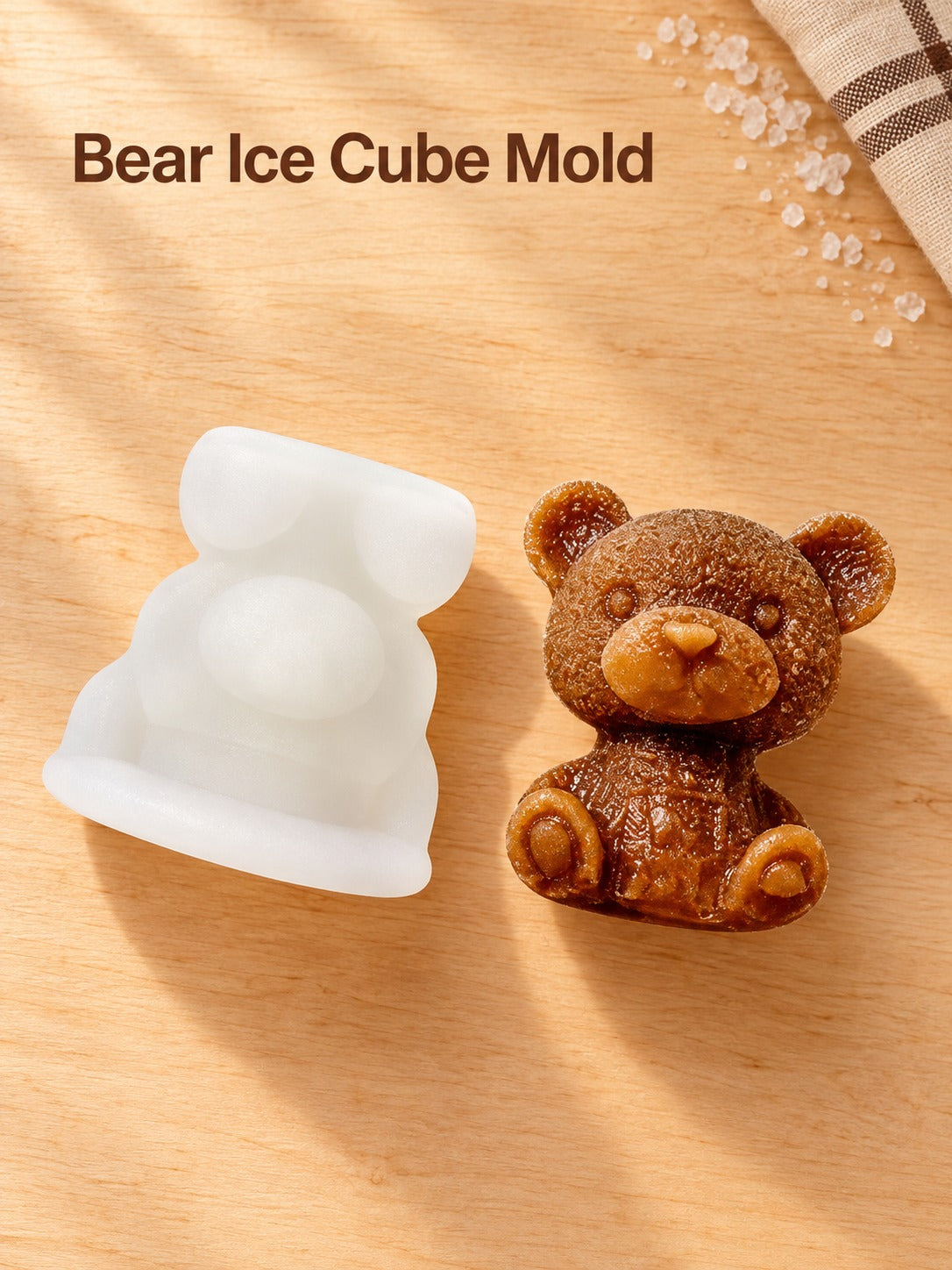 3D Silicone Bear Ice Cube Mold for Iced Coffee & Milk Tea