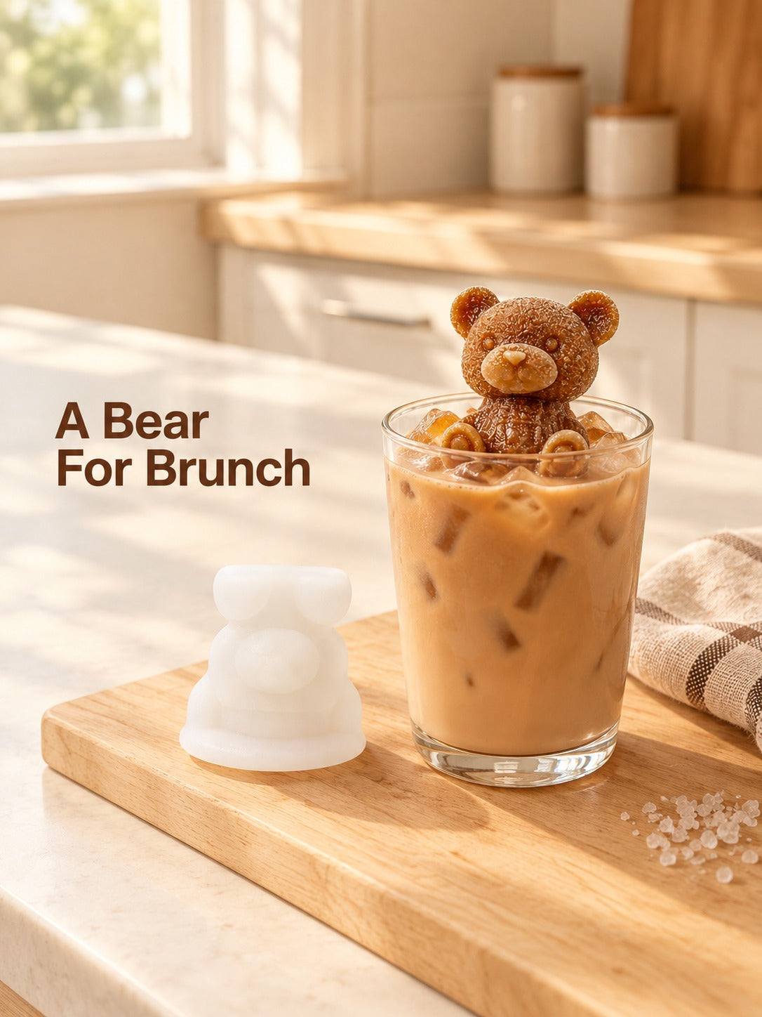 3D Silicone Bear Ice Cube Mold for Iced Coffee & Milk Tea