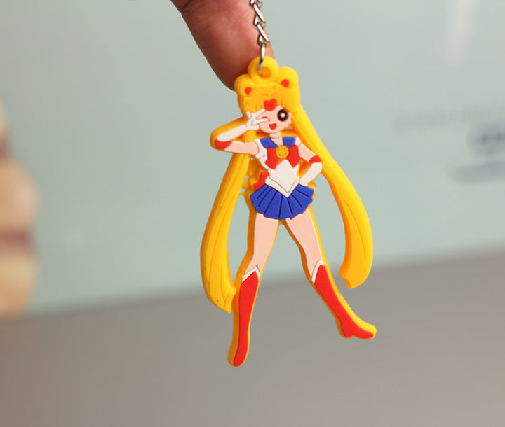 Cartoon Girl Keychain for Playful Bag Personalization