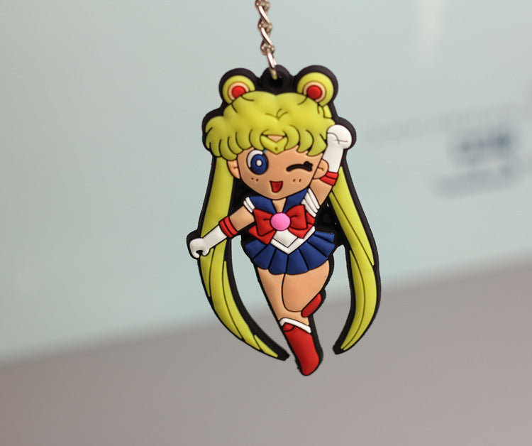 Cartoon Girl Keychain for Playful Bag Personalization