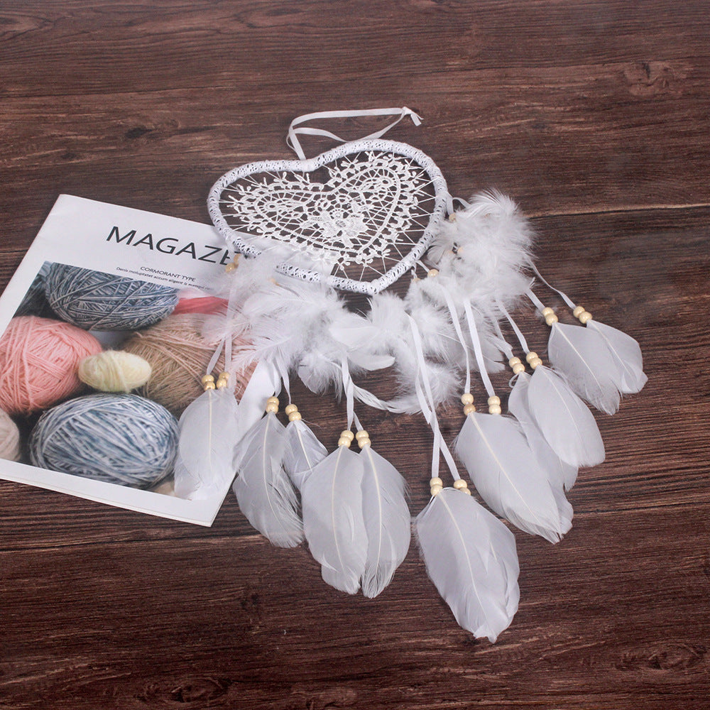 Heart Dream Catcher Wall Decor With Romantic Boho Charm