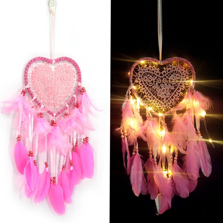 Heart Dream Catcher Wall Decor With Romantic Boho Charm